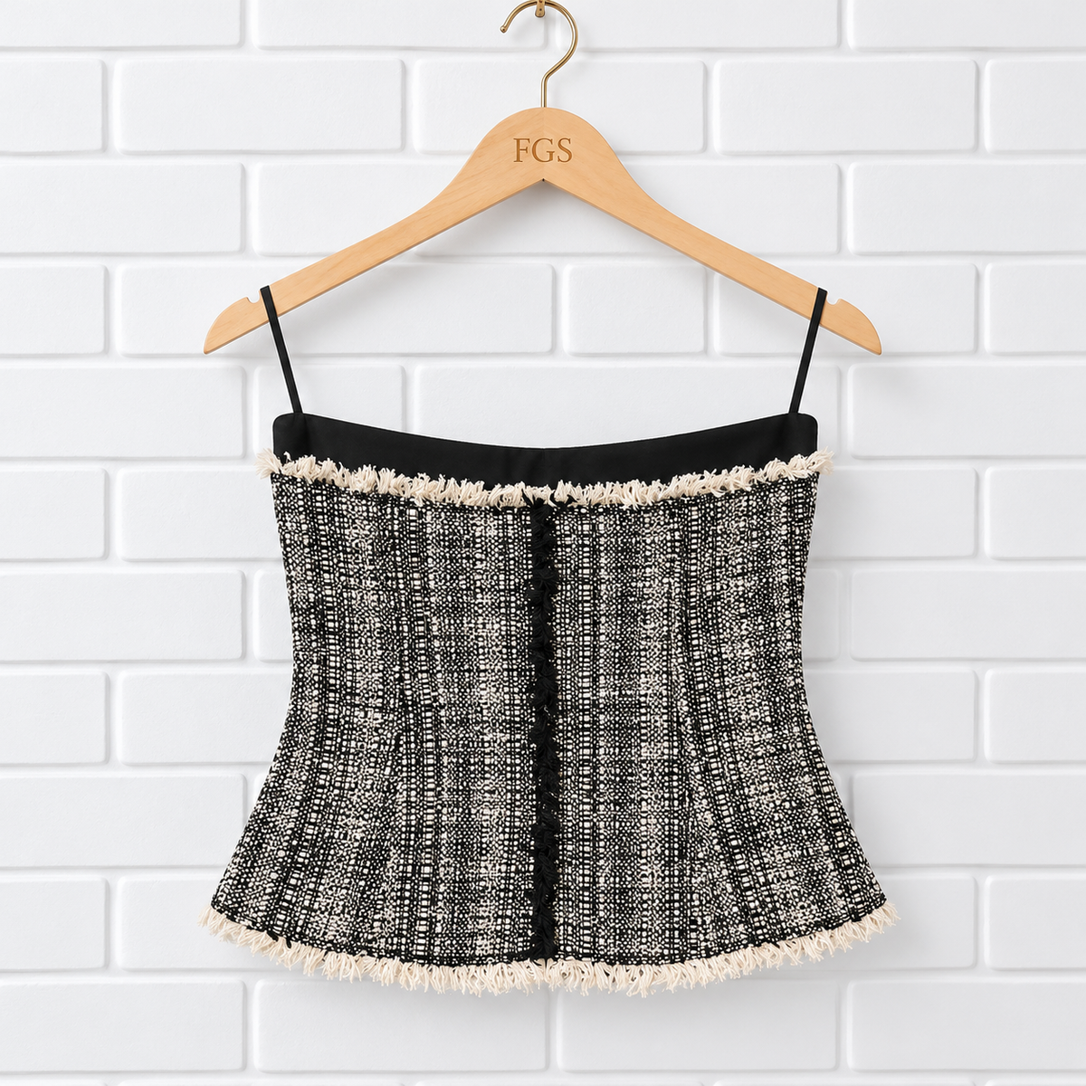 Trina Turk Strapless Tweed Bustier Top- 8