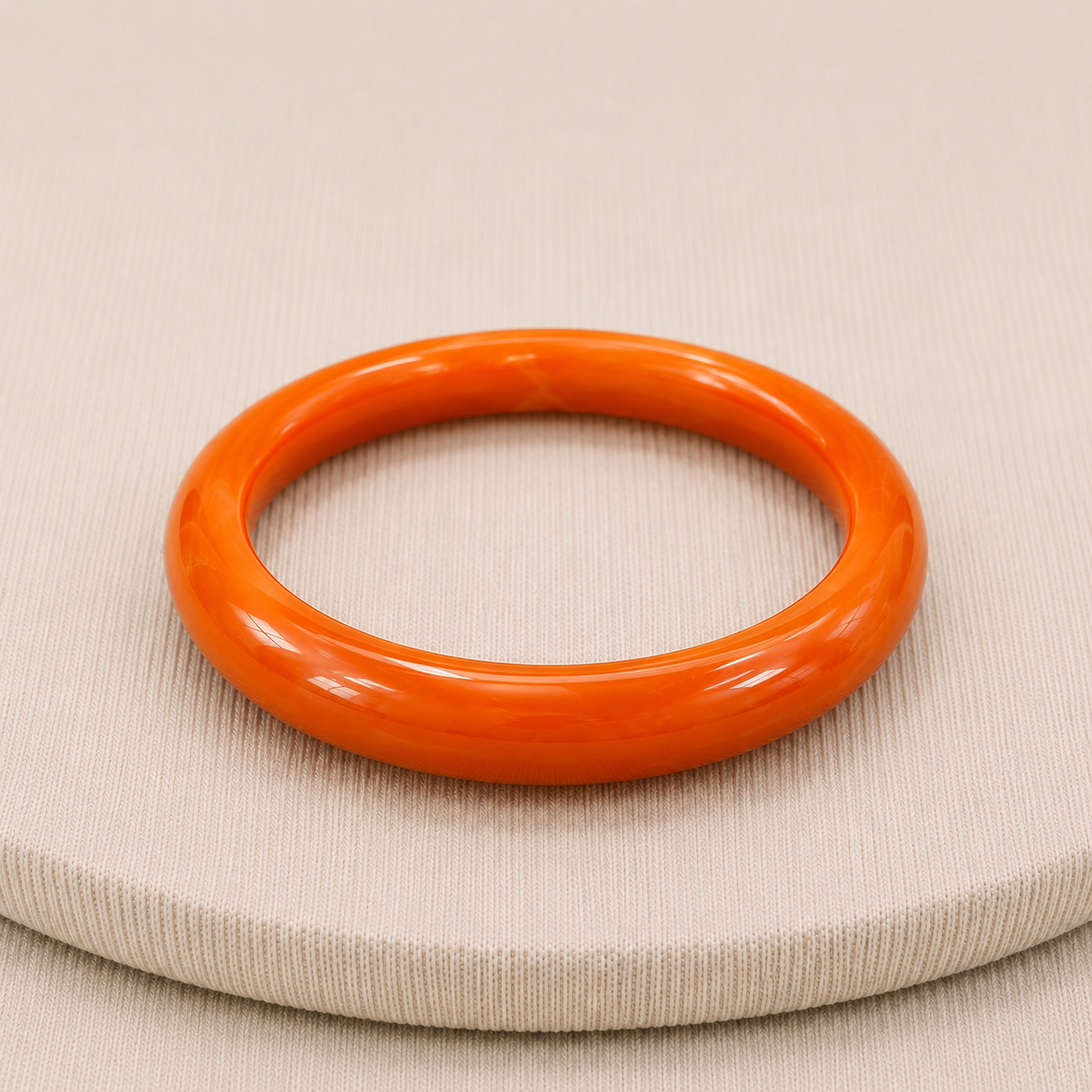 Vintage Orange Bakelite Bangle Bracelet