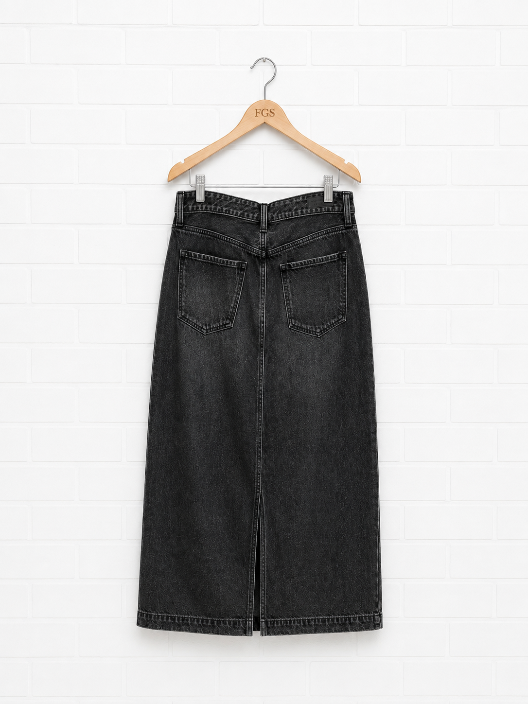Etienne Marcel Black Denim Maxi Skirt- XL