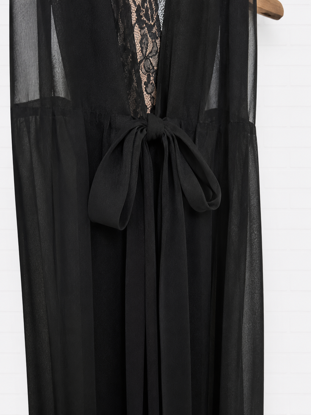 Haute Hippie Silk Chiffon Lace Back Duster Vest- M