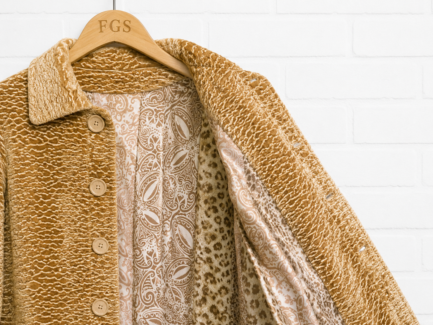 Avenue Montaigne Swirl Embossed Faux Fur Mid Length Coat-6