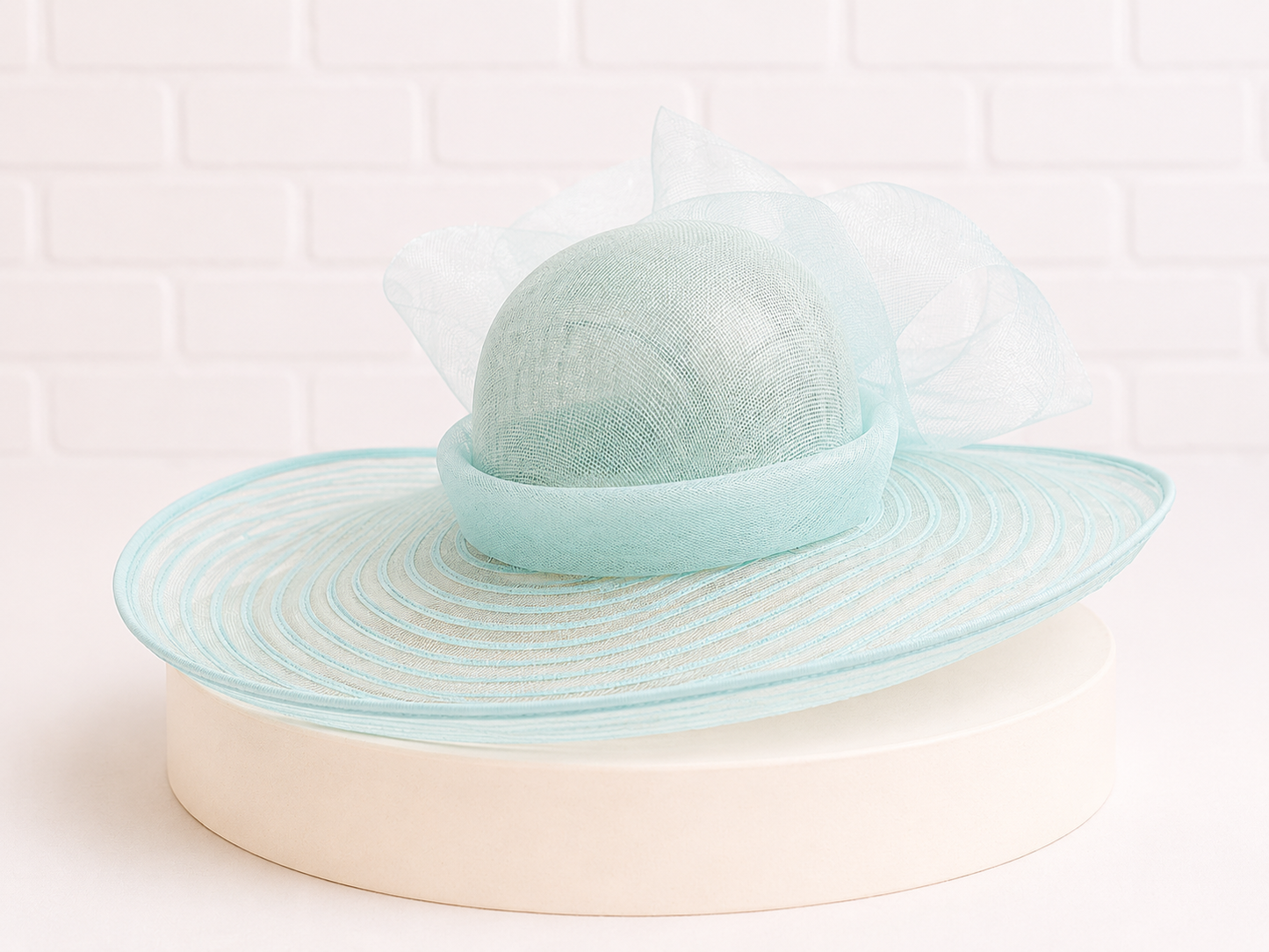 Virginia Aqua Sinamay Crown Dress Hat