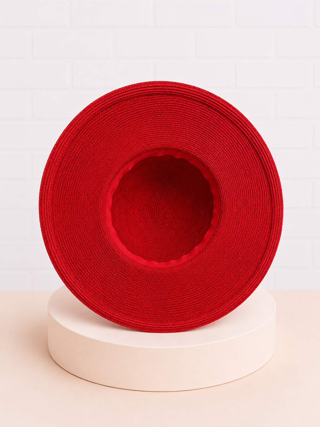 Wide Brimmed Red Hat