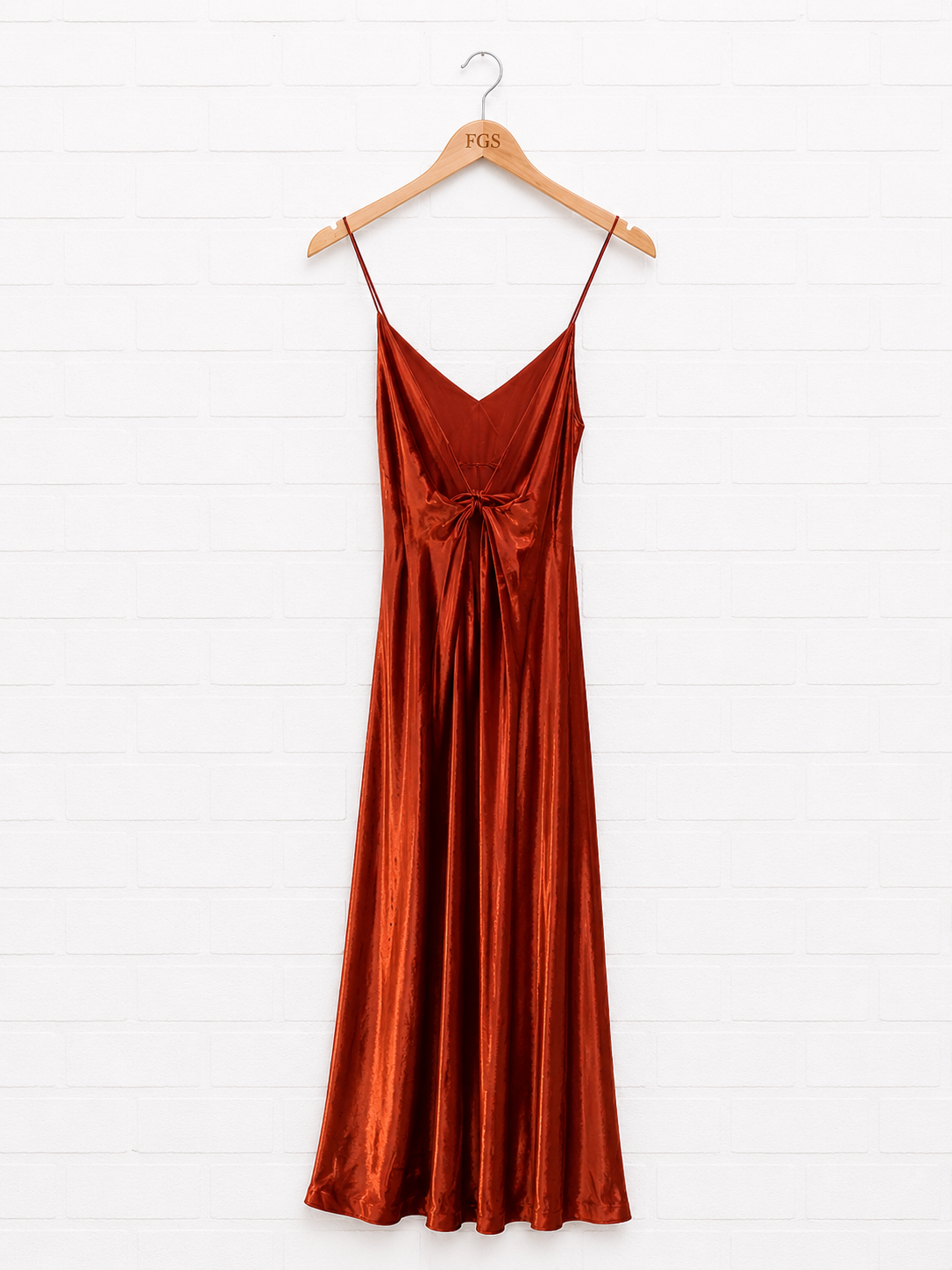 Mestiza New York Mara Copper Velvet V-Neck Long Slip Dress — Size L