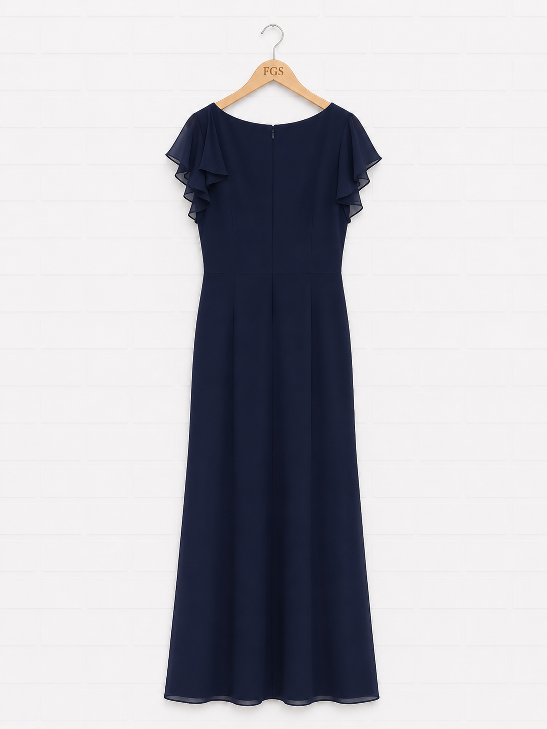 Adrianna Papell Chiffon Ruffle Crepe Mermaid Gown — Size 16