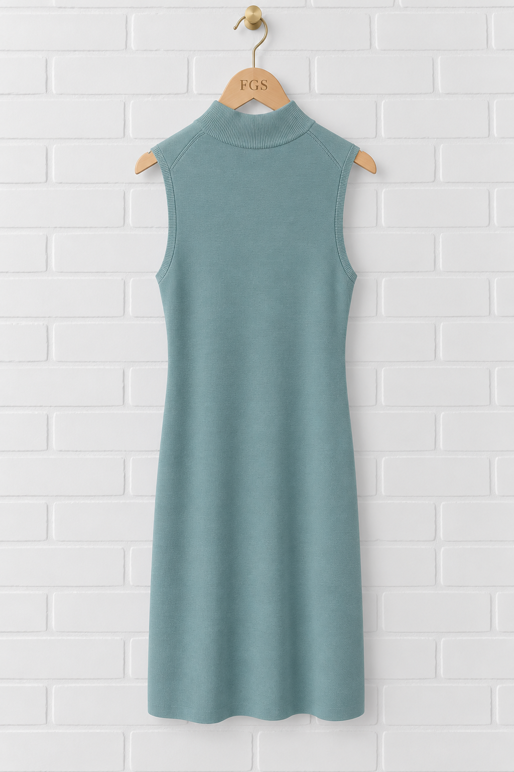 Carlisle New York Sleeveless Rib-Knit Mock-Neck Sweater Dress