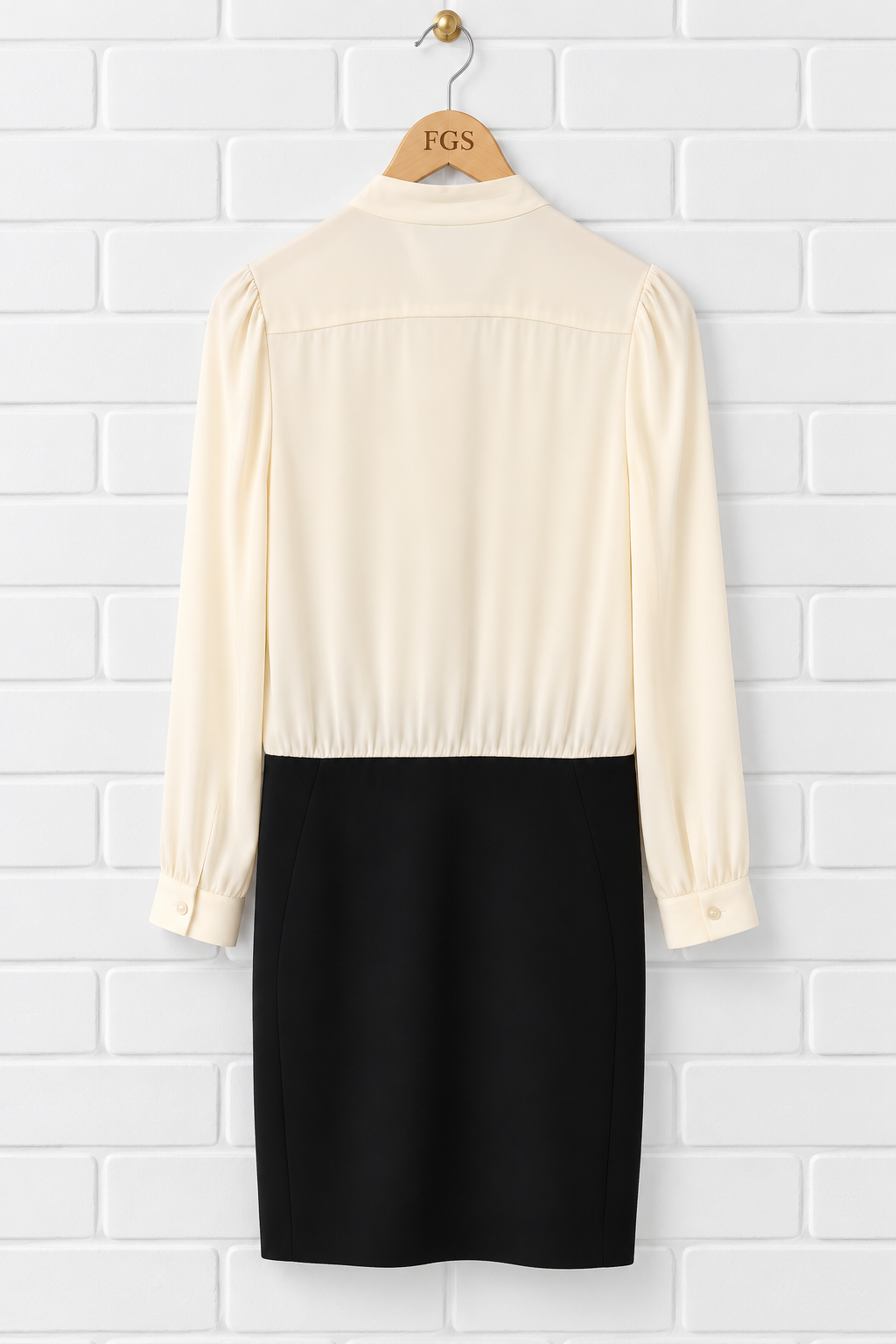 Theory Colorblock Tie-Neck Combo Dress- 4