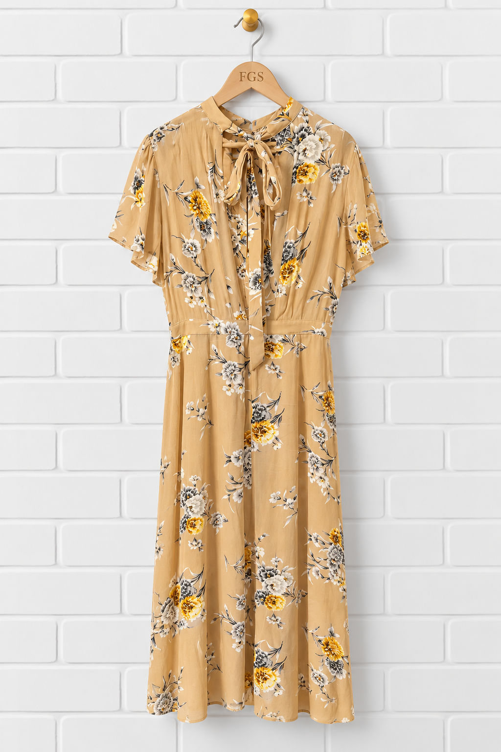 AFRM Sutton Floral-Print Short-Sleeve Maxi Dress- XL