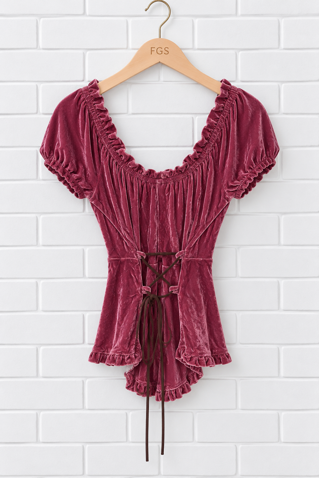 Edens 6th Day / Free People Terese Velvet Top- M