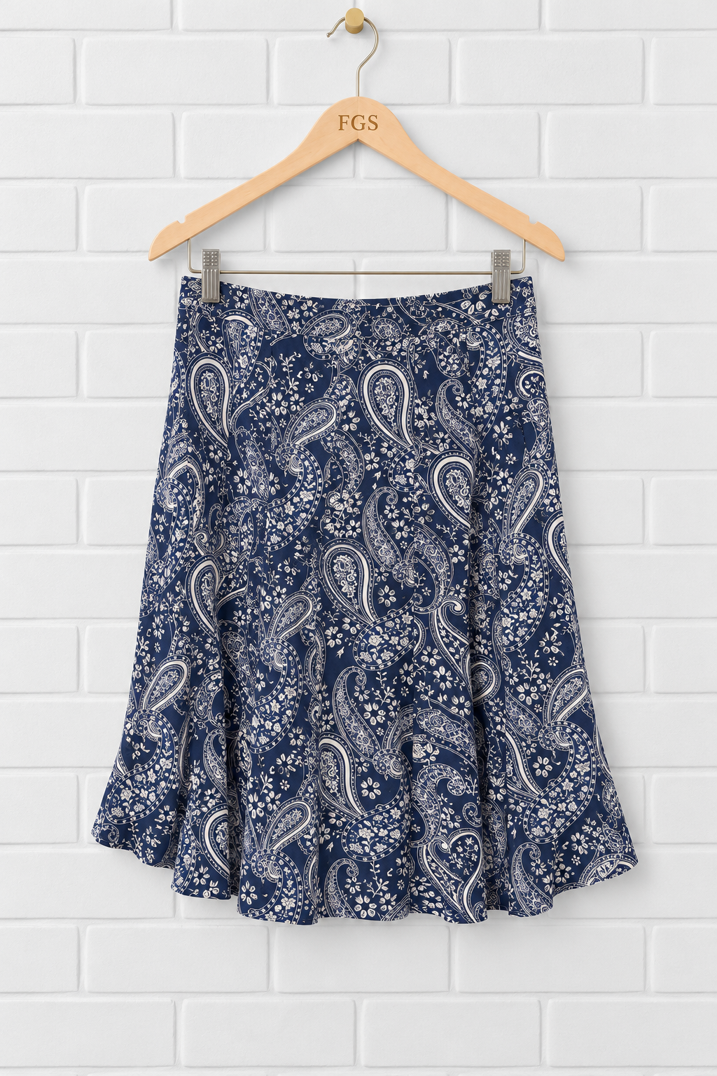 Tommy Hilfiger Pleated Paisley Woven Skirt- 6