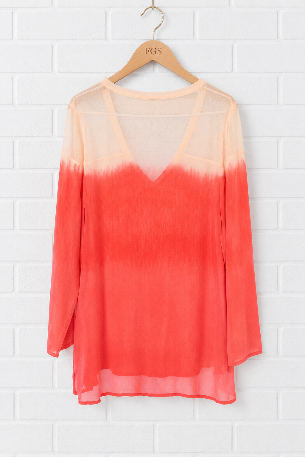 Gypsy Silk Ombré V-Neck Tunic Blouse- M
