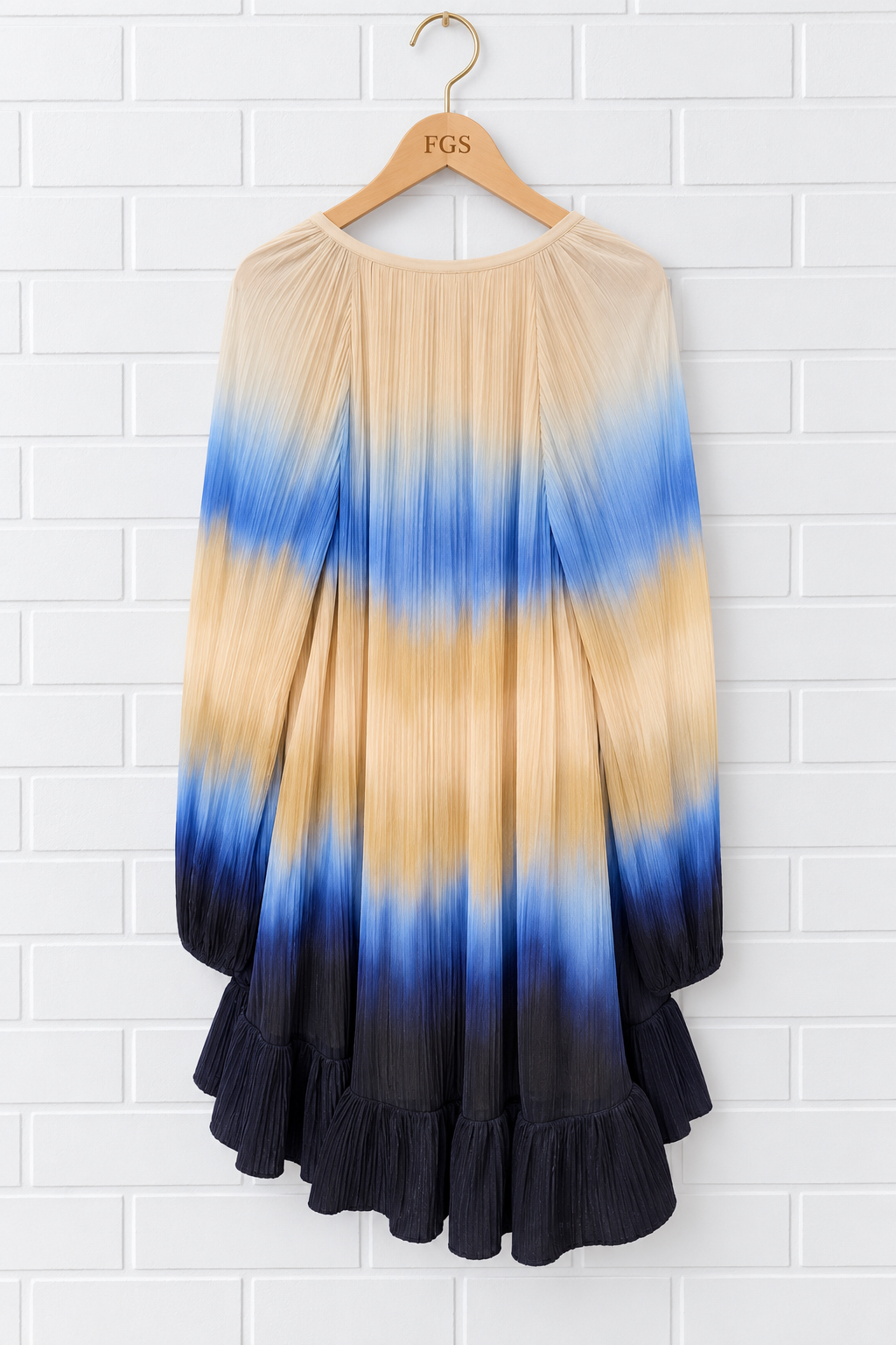 SIMKHAI Adasia Long Sleeve Plissé Mini Dress- 6