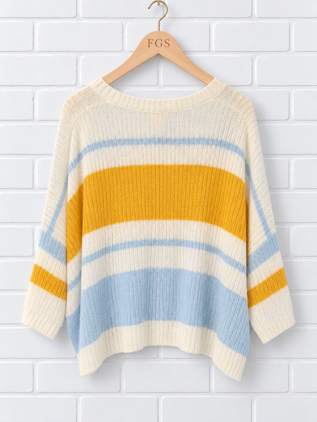 POL Oversized Colorblock Striped Knit Sweater- S