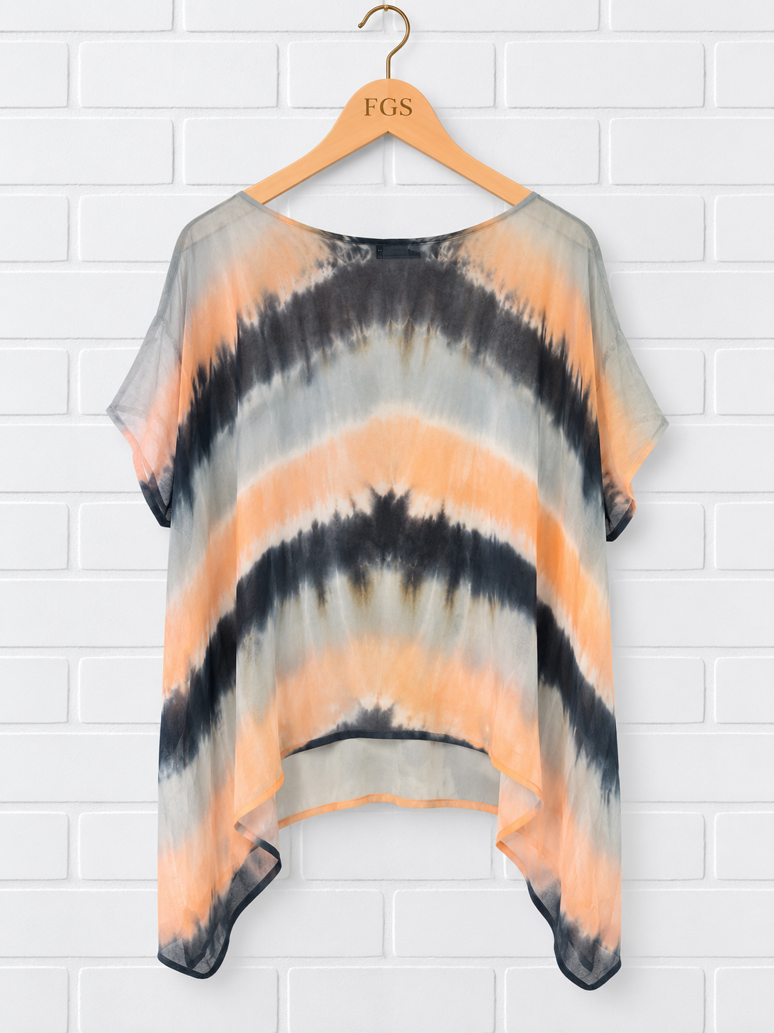 Gypsy Asymmetric Sheer Silk Ponchito Blouse- S