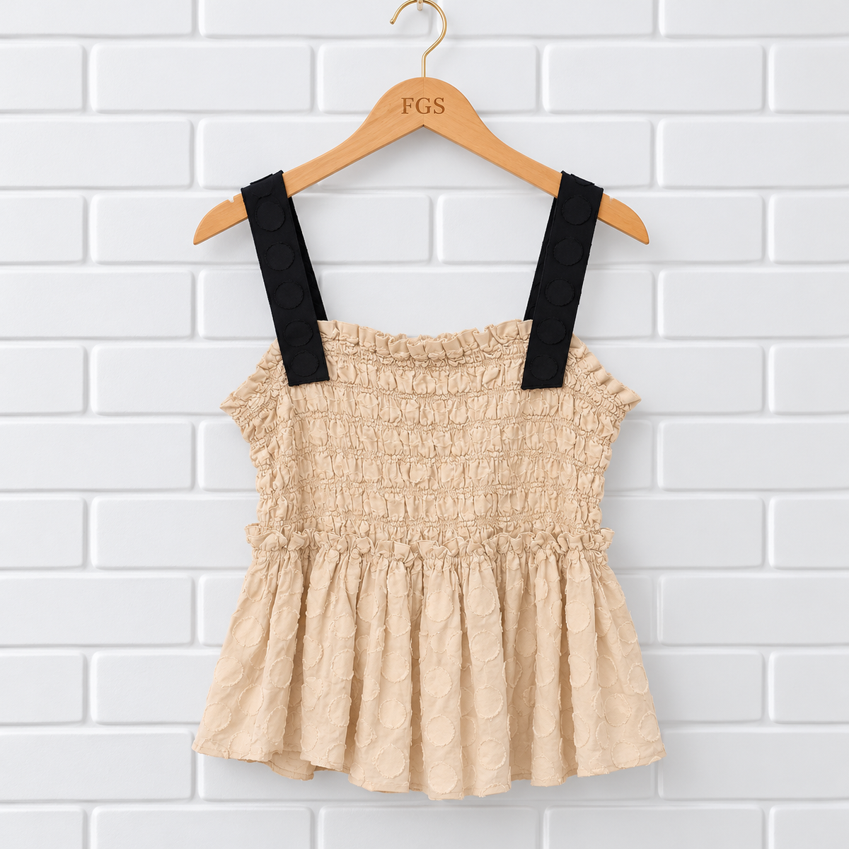 Club Monaco Smocked Peplum Top-M