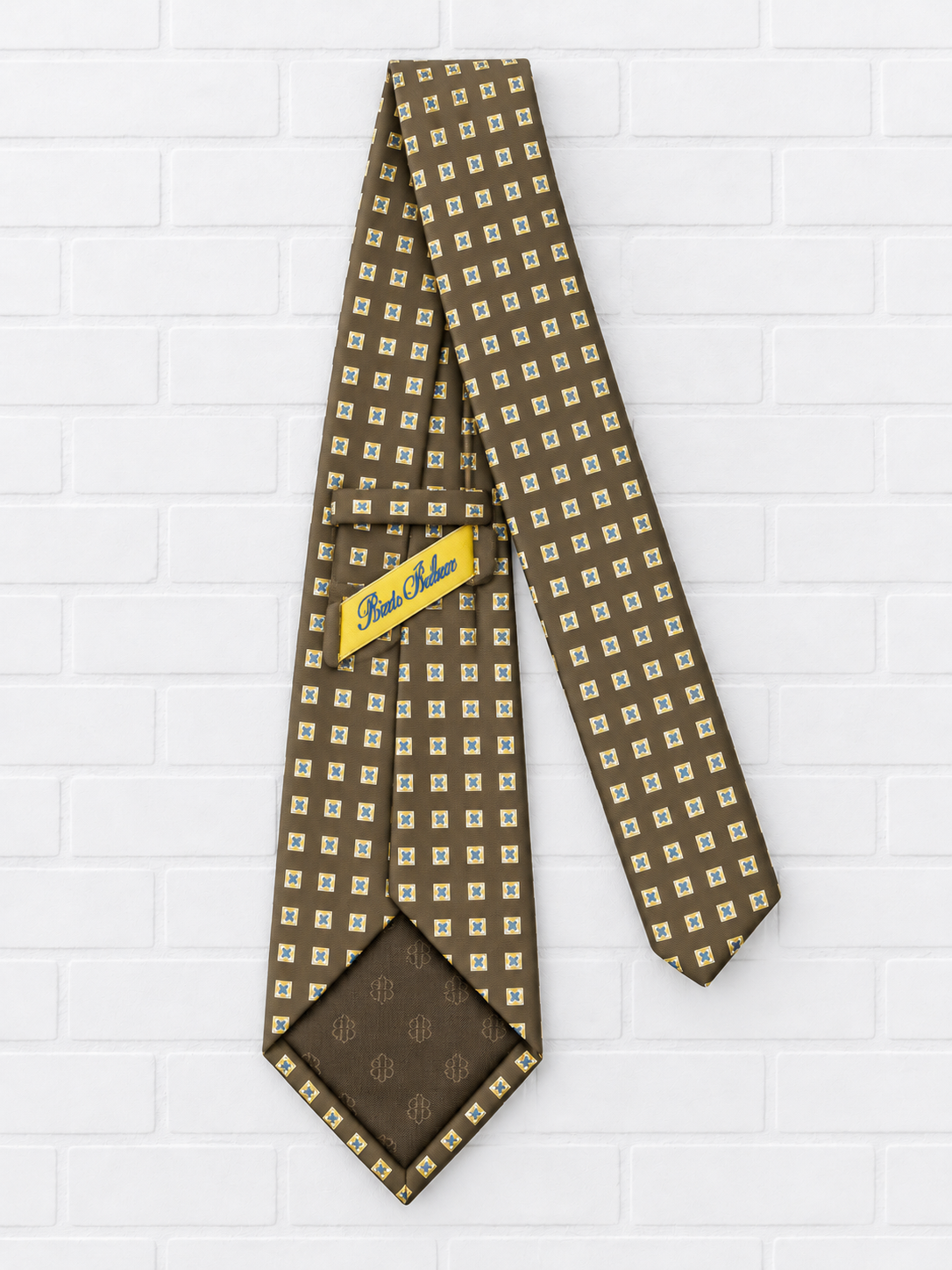 Ben Silver Geometric Wool Necktie