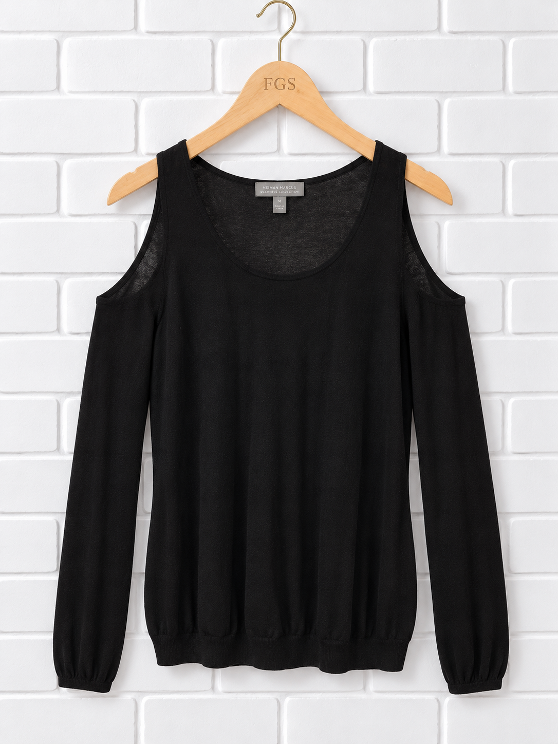 Neiman Marcus Cashmere Collection Cold Shoulder Sweater- M