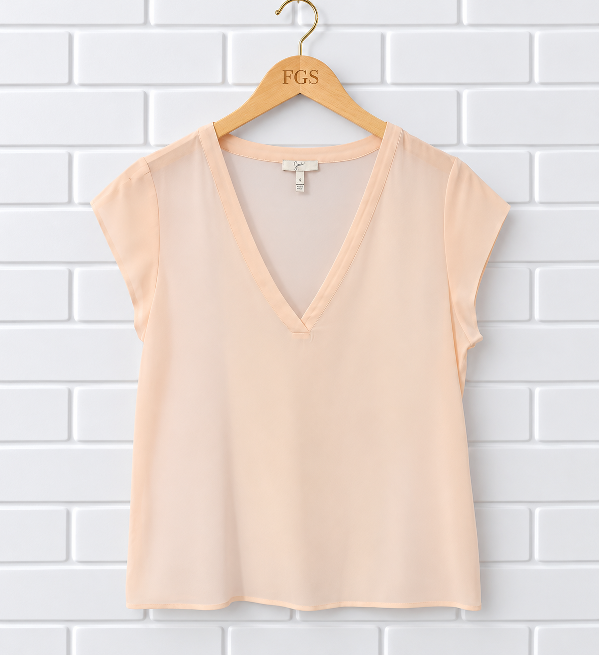 Joie Silk V-Neck Cap Sleeve Blouse- S