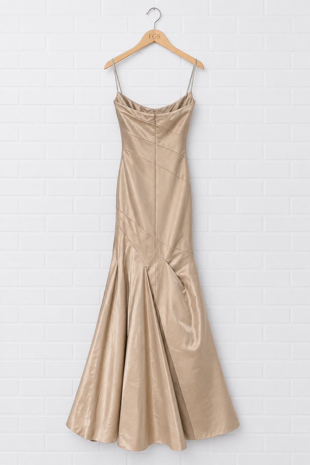 Pamella Roland Beaded Satin Trumpet Gown- 8