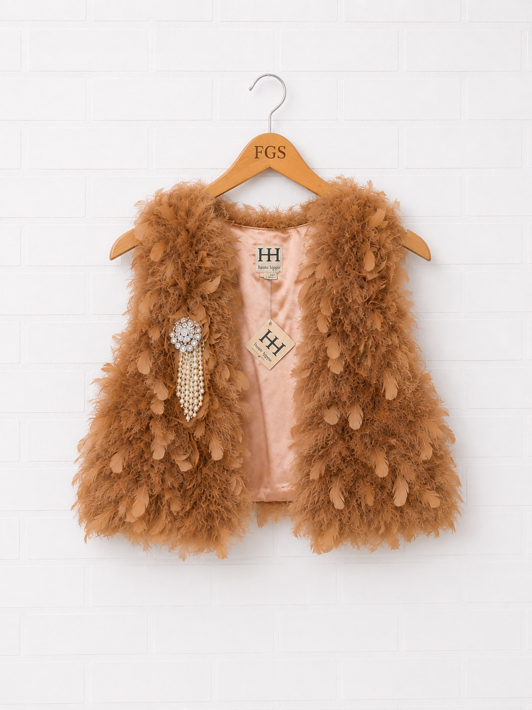 Haute Hippie Marabou Feather Vest- S