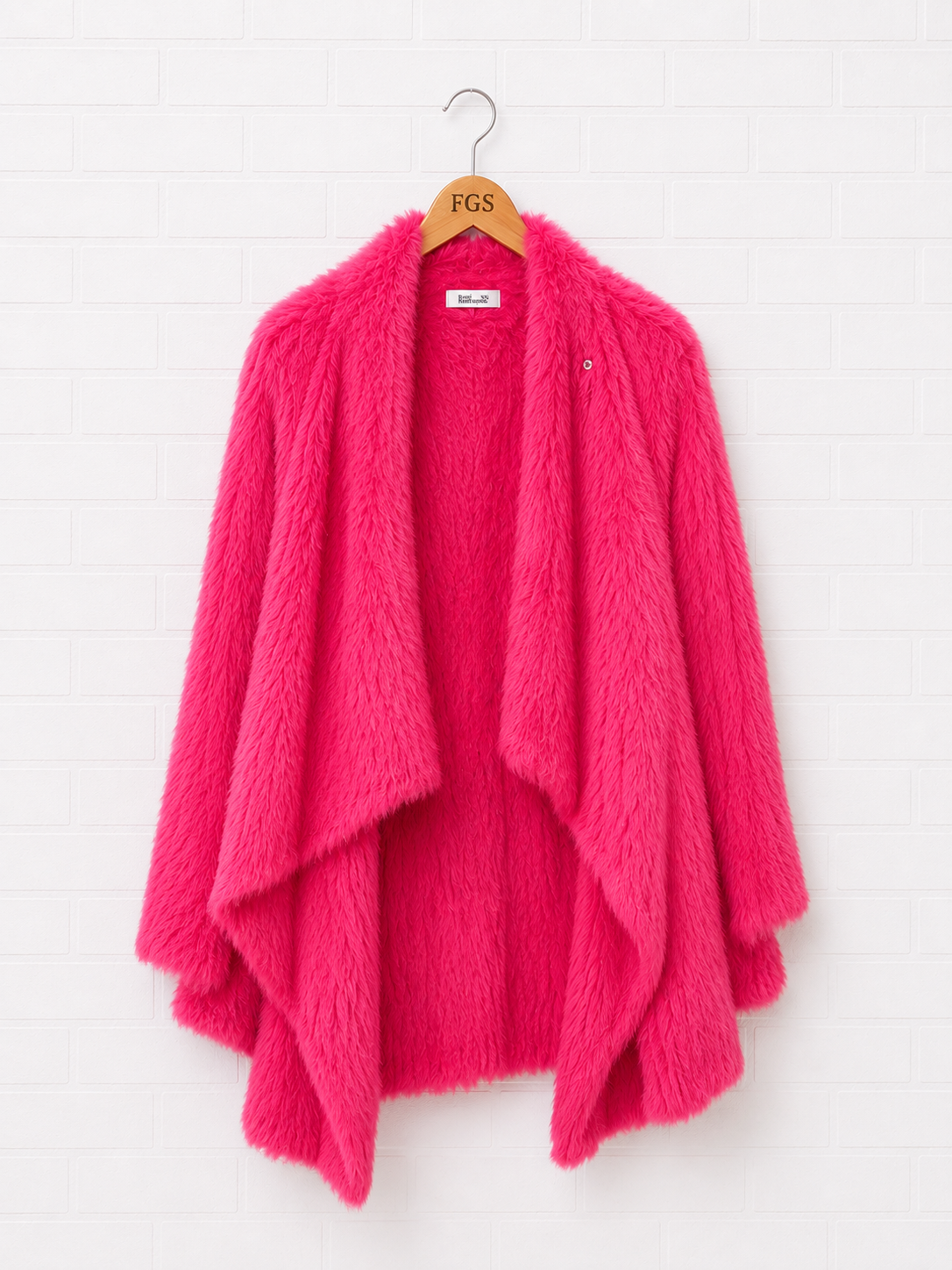 Elizabeth James Dyed Rabbit Fur Front Draped Jacket- XS
