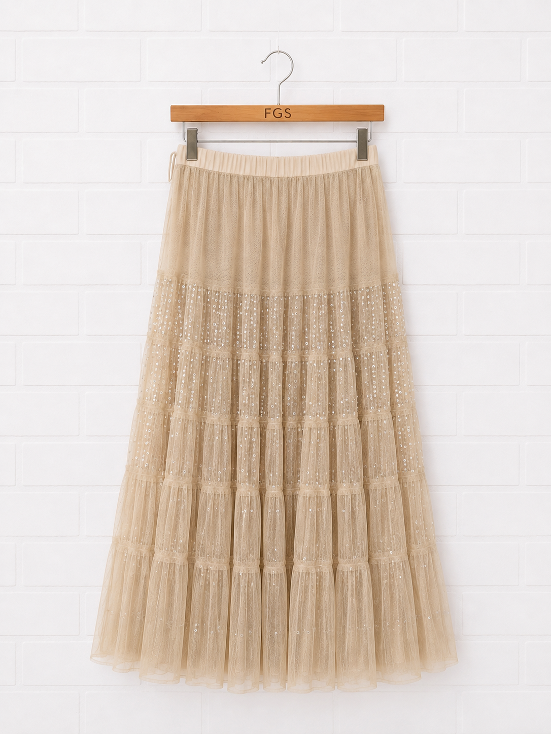 Chan Luu Sequined Tulle Maxi Skirt- M