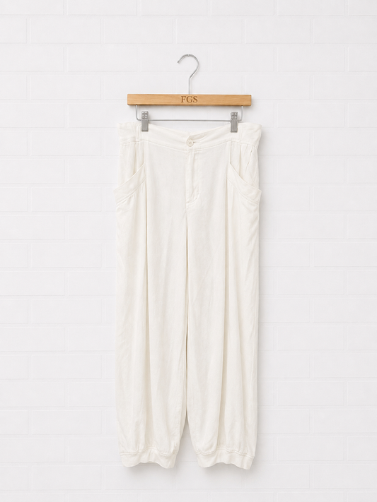 European Culture Optical White Trouser- L