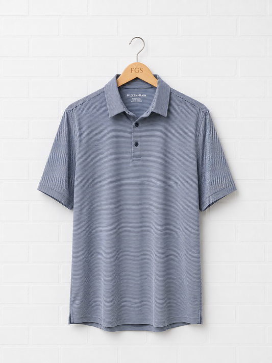 Mizzen & Main Versa Polo Navy Stripe- XL