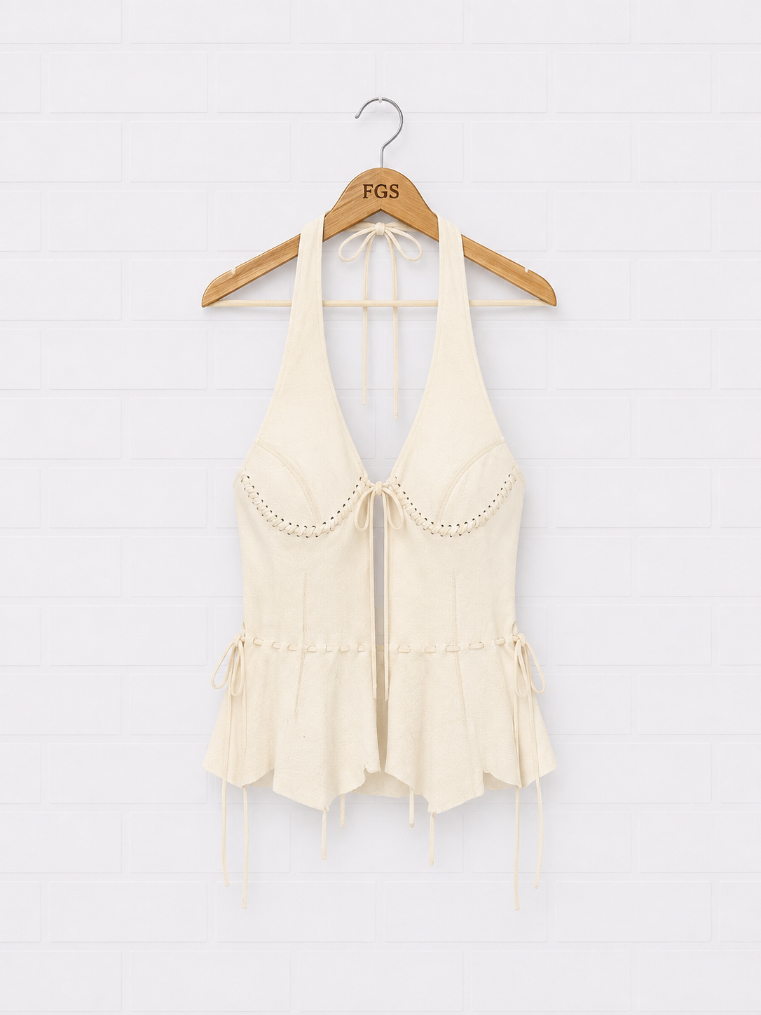 Andreas Tsagas Deer Skin Halter Top- OS