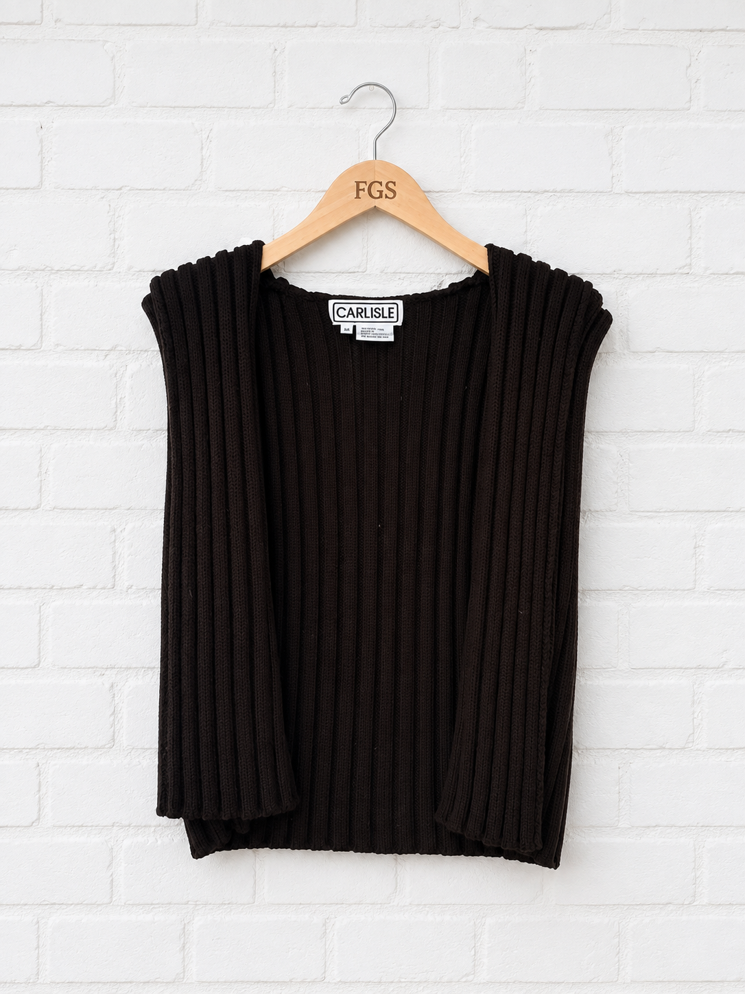Carlisle Ribbed Knit Open Front Shrug- M
