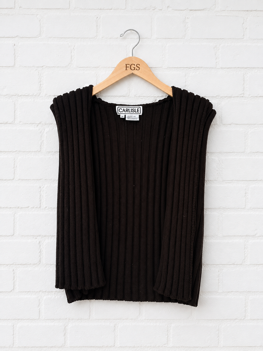Carlisle Ribbed Knit Open Front Shrug- M