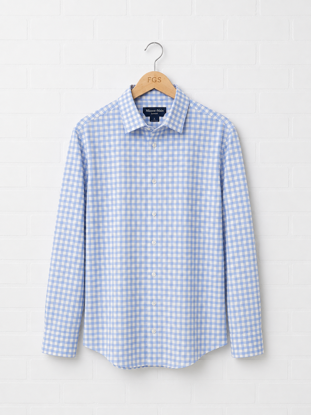 Mizzen & Main Leeward Blue Gingham- XL