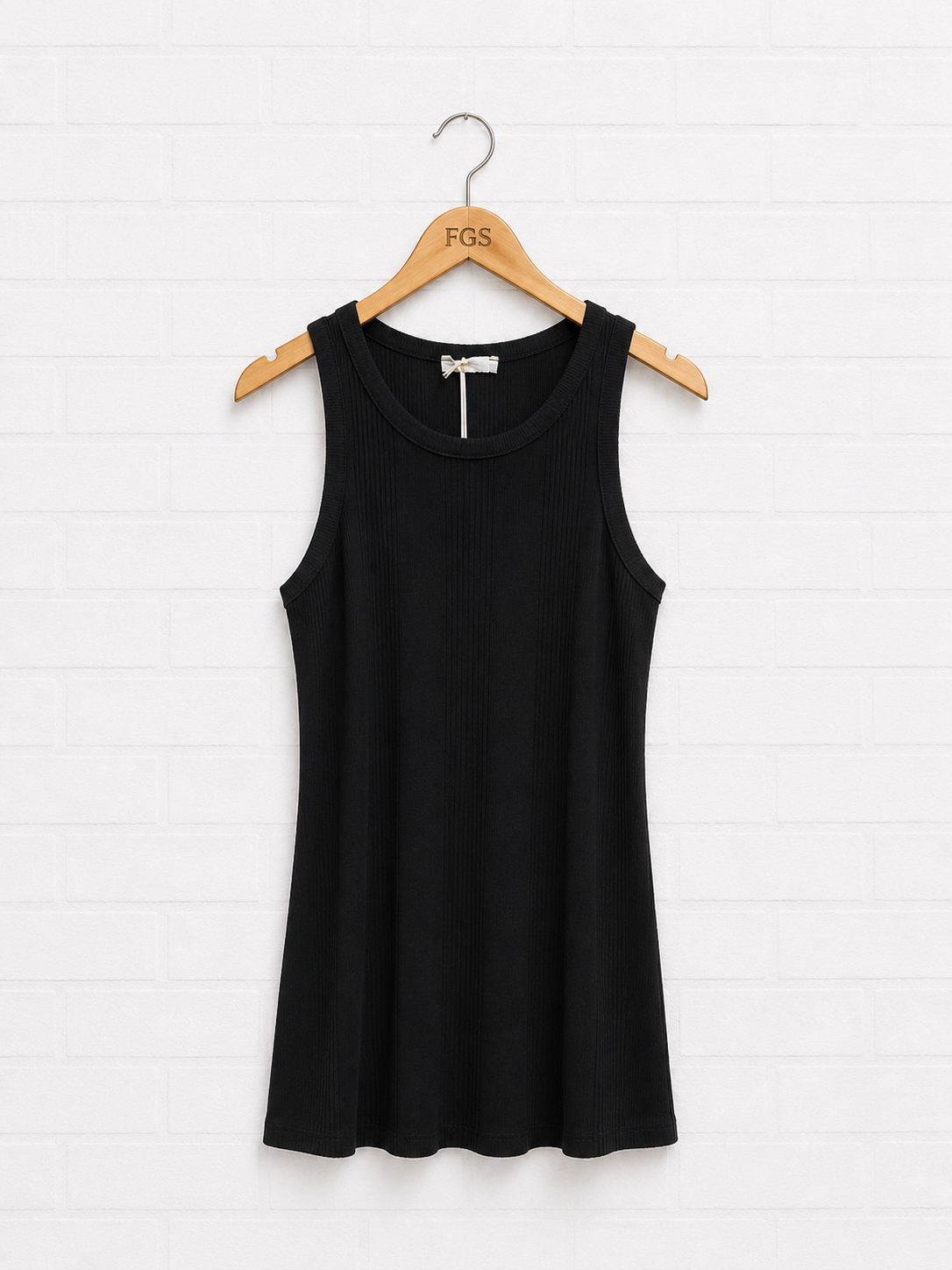 Milio Milano Ribbed Racerback Tank Black- M