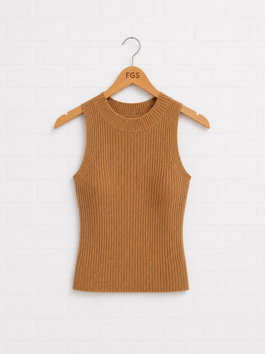 Milio Milano Viscose Rib Sleeveless Shell- XS/S