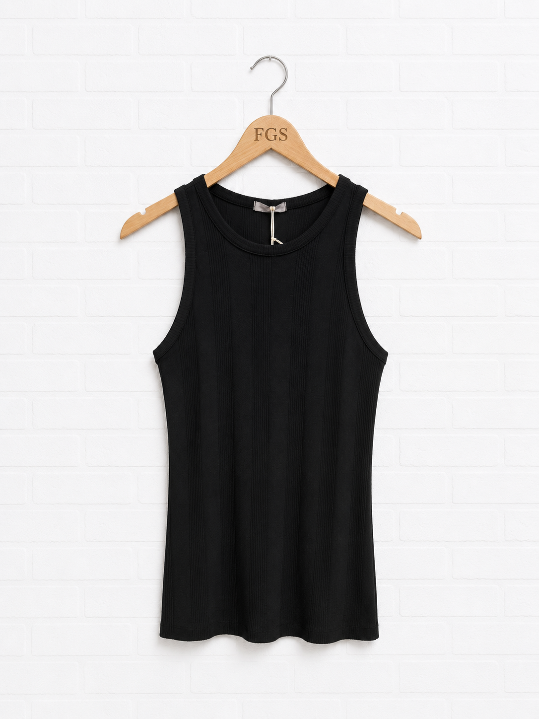 Milio Milano Ribbed Racerback Tank Black