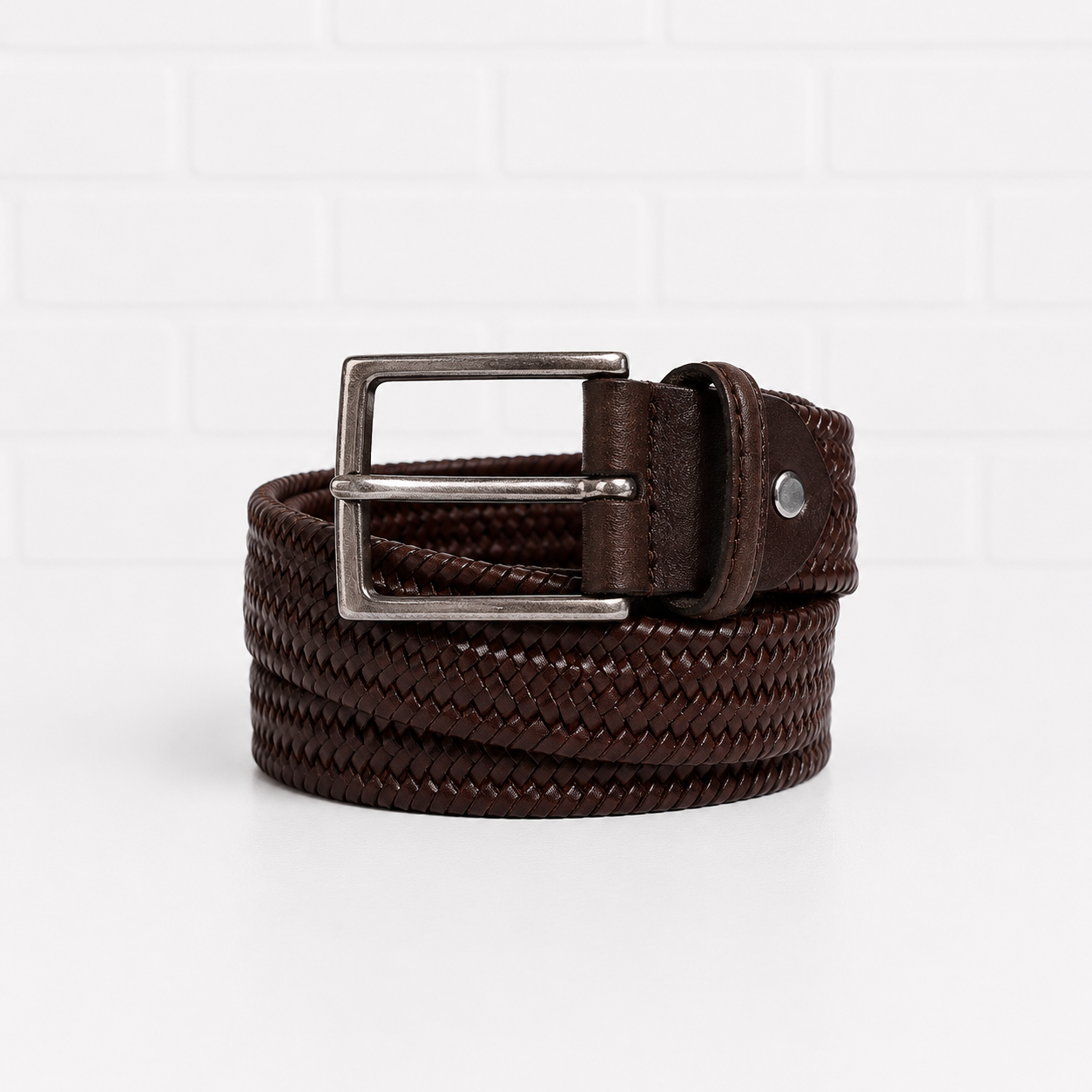 Georg Roth Essen Braided Leather Belt Espresso- 38