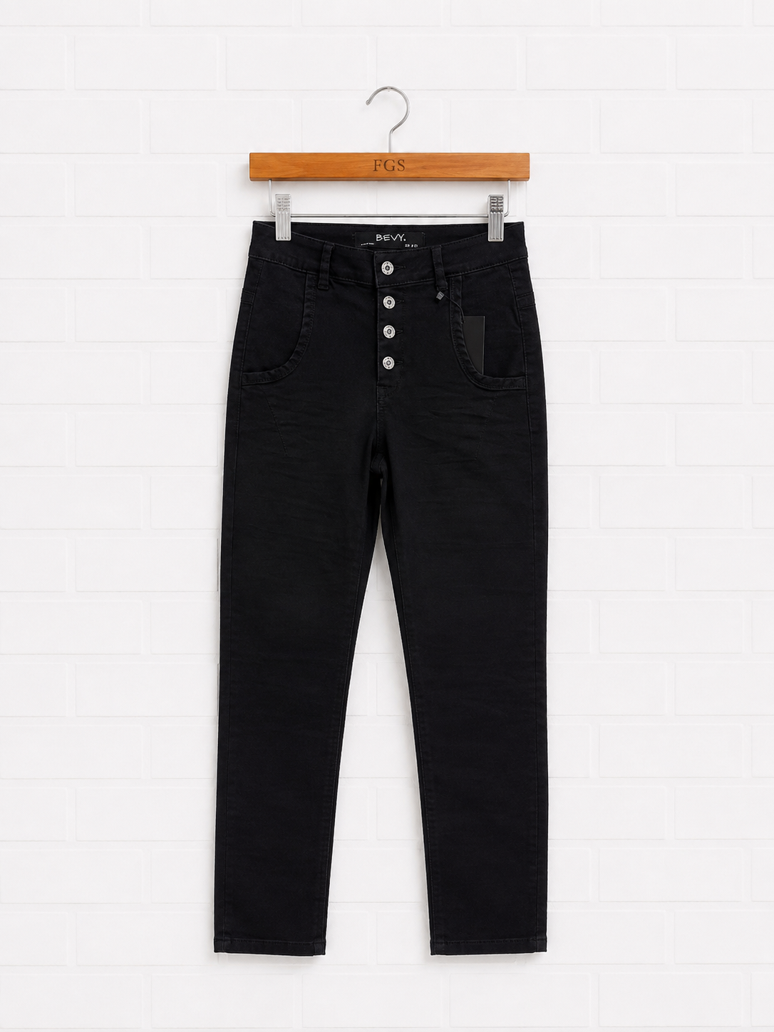 Bevy Flog Commando Black Denim Skinnies- 28