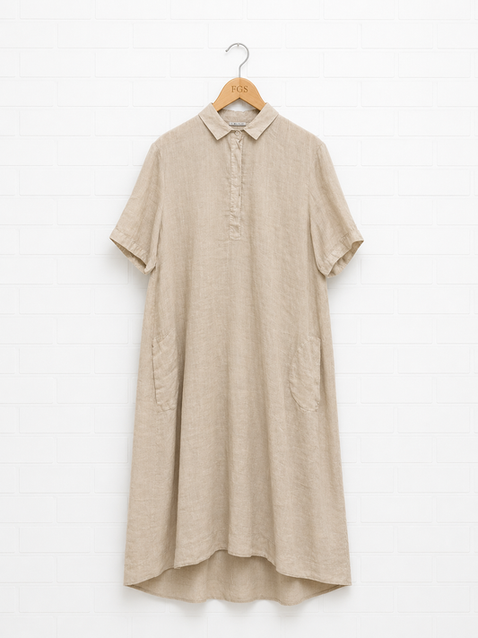 European Culture Taupe Maxi Dress- L