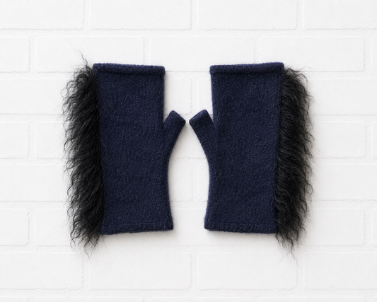 ARAE Mongolian Lamb Fur Trim Gloves