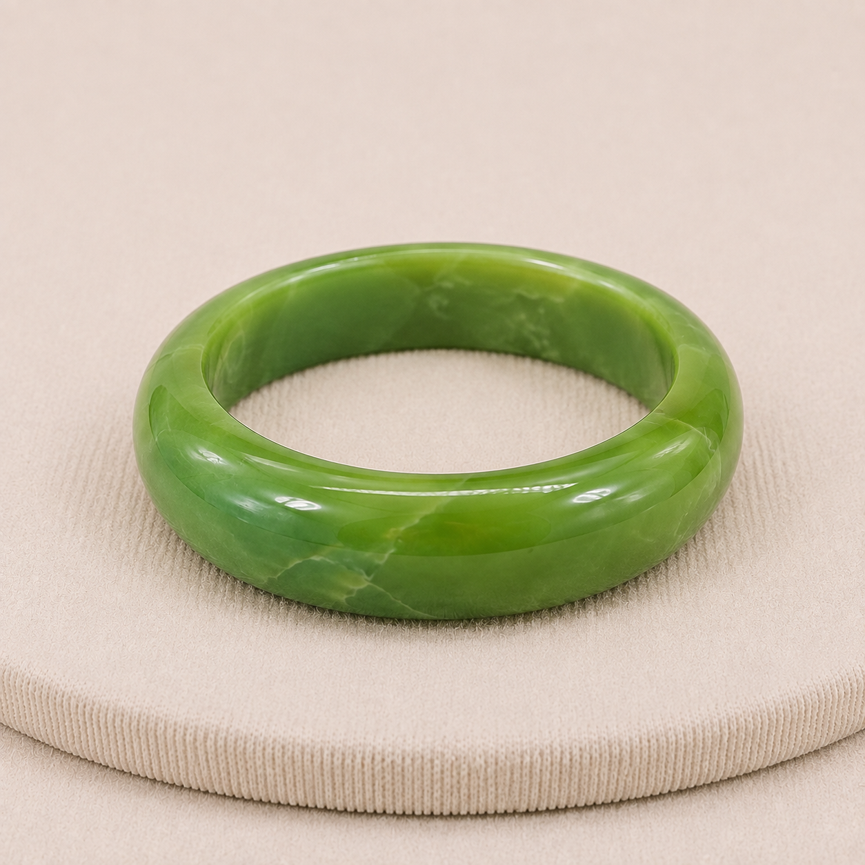 Vintage Green Bakelite Wide Bangle Bracelet