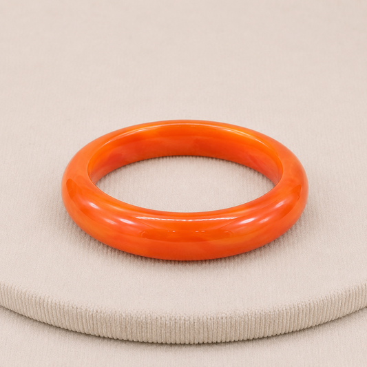 Vintage Orange-Red Bakelite Bangle Bracelet