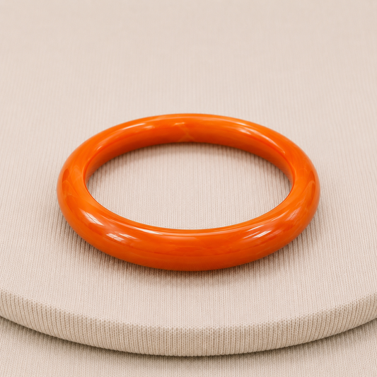Vintage Orange Bakelite Bangle Bracelet