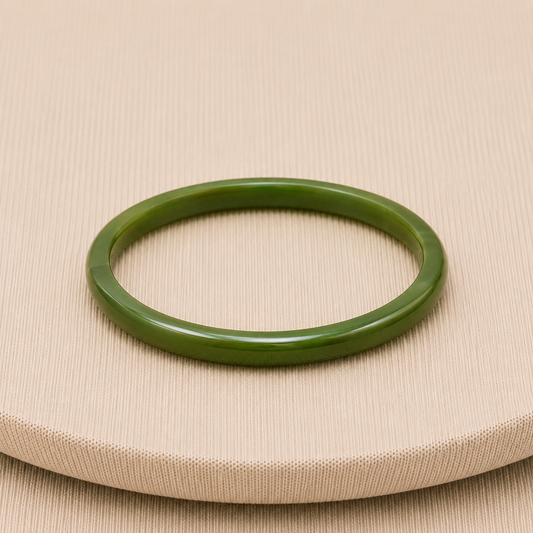 Vintage Green Bakelite Skinny Bangle Bracelet