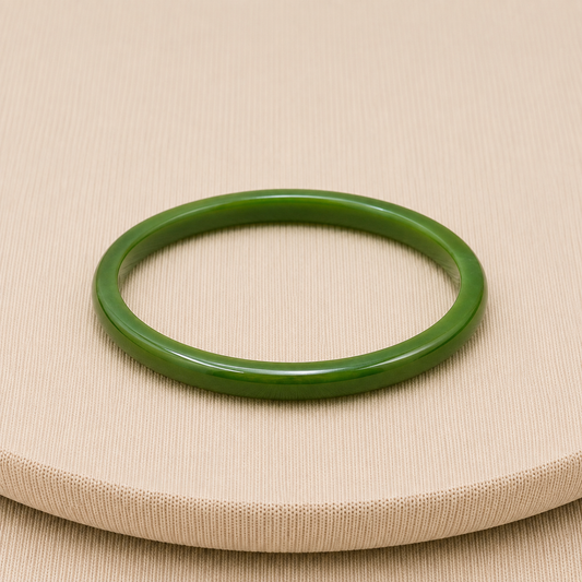 Vintage Green Bakelite Slim Bangle Bracelet