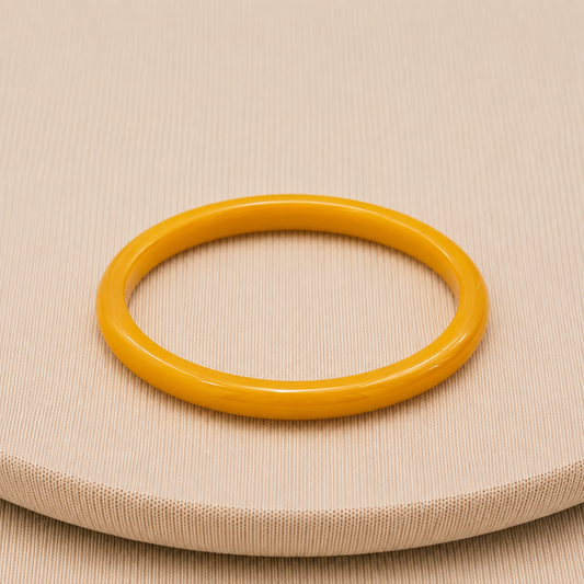 Vintage Golden Yellow Bakelite Skinny Bangle Bracelet