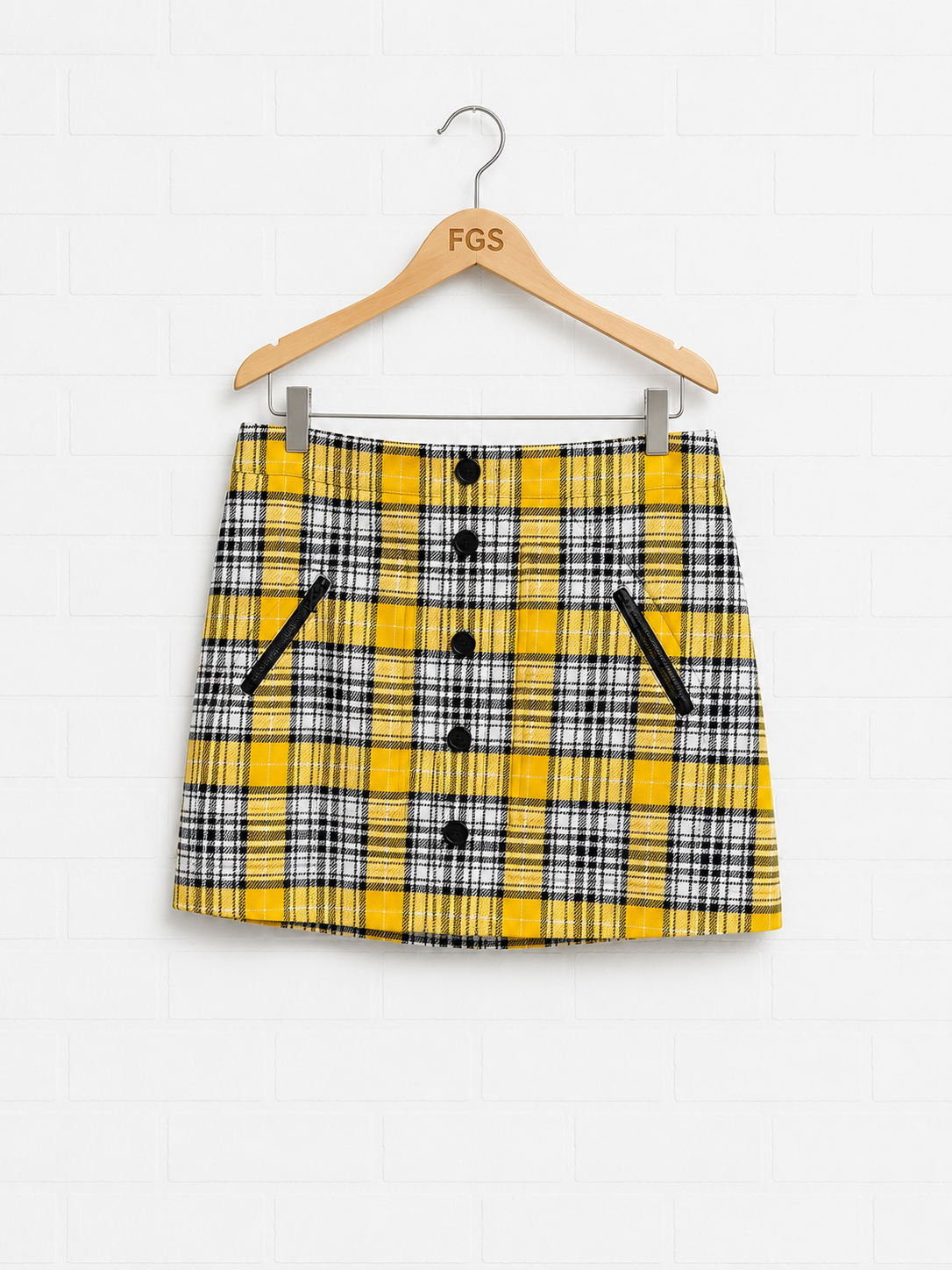 Veronica Beard Monroe Plaid Button Front Mini Skirt- 12