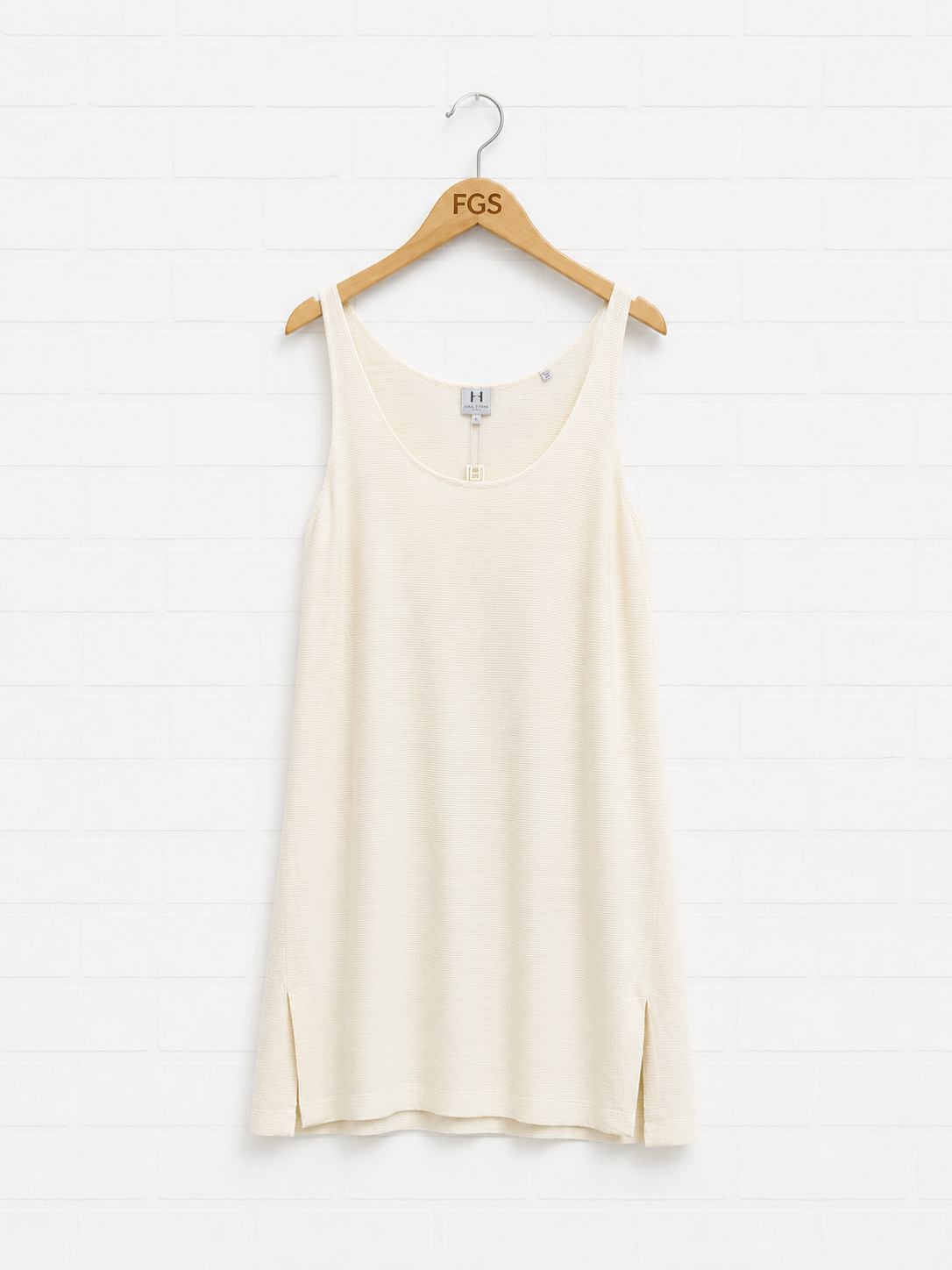Halston Ivory Scoop Neck Shift Dress- 8