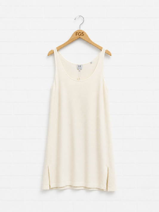 Halston Ivory Scoop Neck Shift Dress- 8