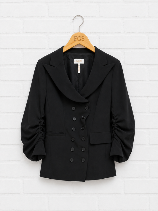 Laundry Ruched 3/4 Sleeve Blazer- 8