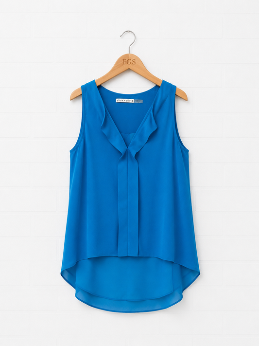 Alice + Olivia Silk Pleated Tank Top- M